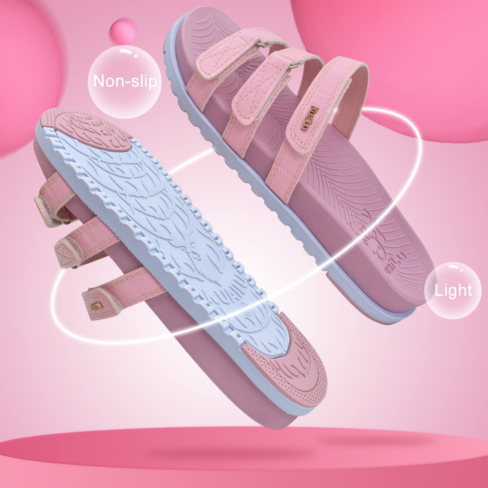 **KuaiLu Women's Orthotic Slides - Comfortable Plantar Fasciitis Sandals with Arch Support, Soft Cushion & Adjustable Straps - Lightweight Slip-On Sandals for Walking, Travel & Home Use**