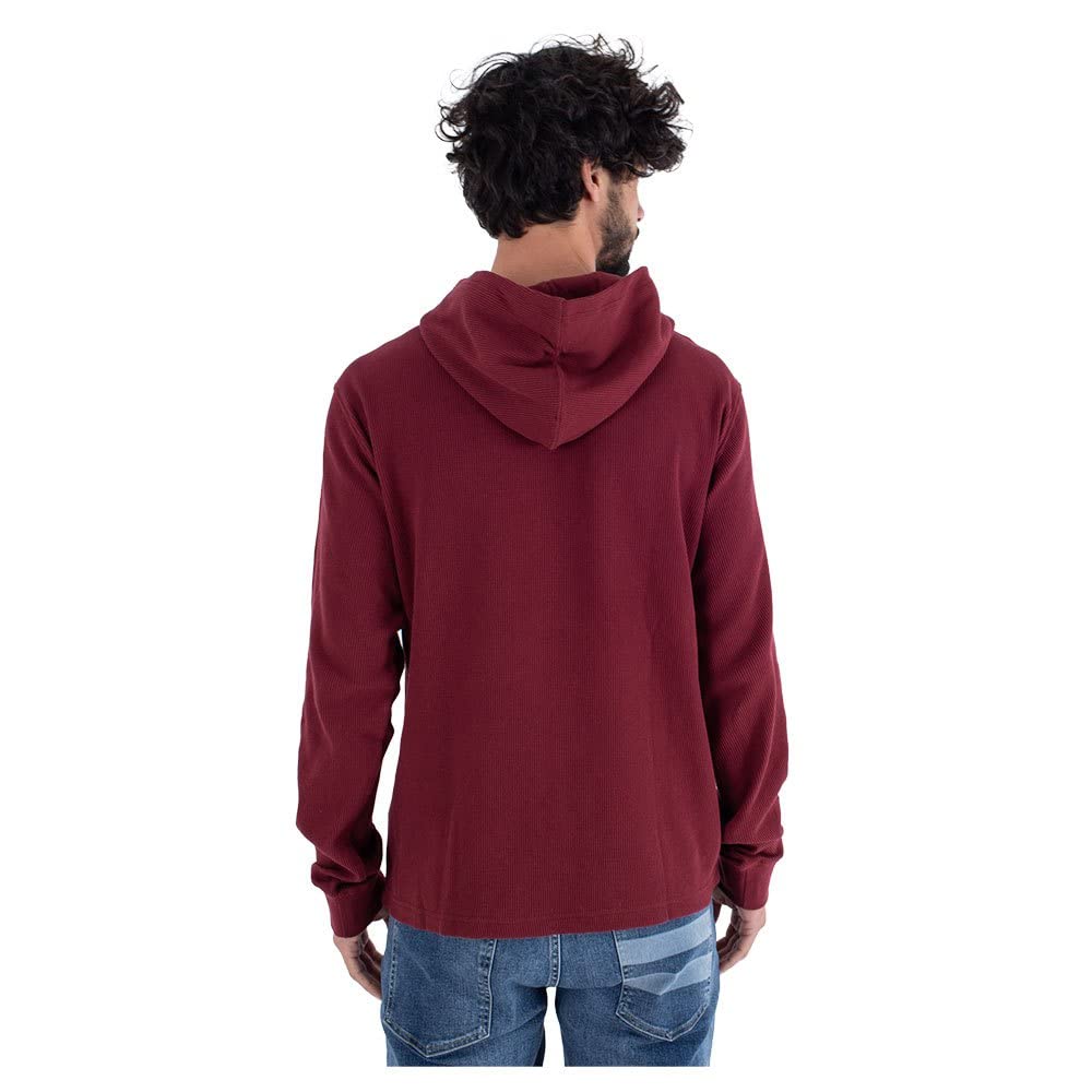 Hurley Men's Waffle Hoodie - Soft Fleece-Lined Pullover Sweatshirt for Casual Wear & Outdoor Activities