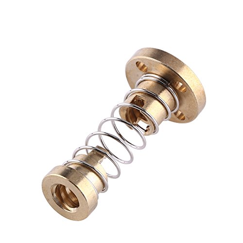 Spring Loaded Nut - Brass T8 Spring Nut for 3D Printers | DIY Engraving & CNC Machine Parts | Perfect for 3D Printing, Woodworking & Metalworking Projects