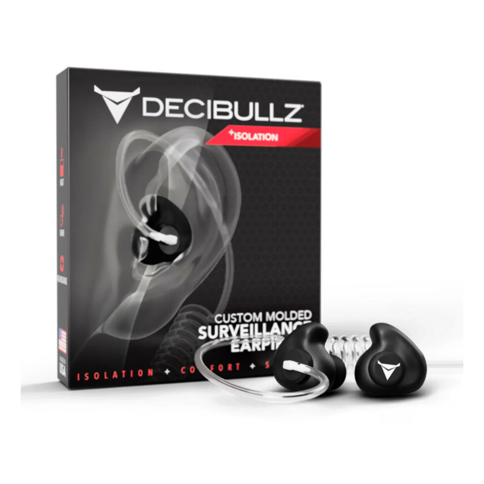 Motorola RTL RDO ISO BLK KIT PKG 1 - Custom Moldable Surveillance Isolation Earpiece Adapter with Surveillance Style Earpiece for Covert Operations & Security Professionals