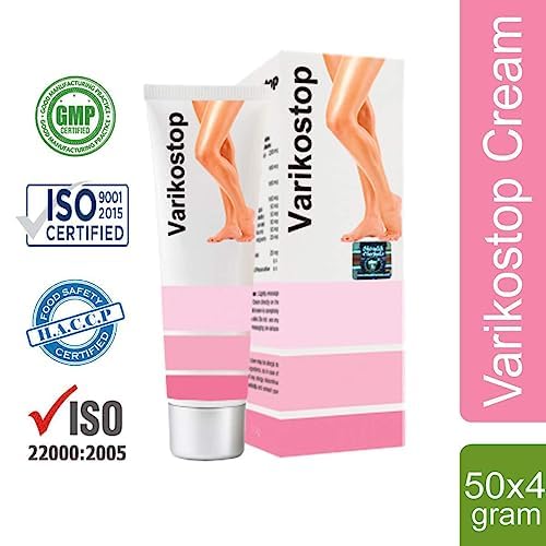 Varikostop Varicose Vein Relief Cream - Pack of 4 | Fast-Acting Leg Circulation Support | For Swollen, Tired Legs & Spider Veins | Home & Travel Use