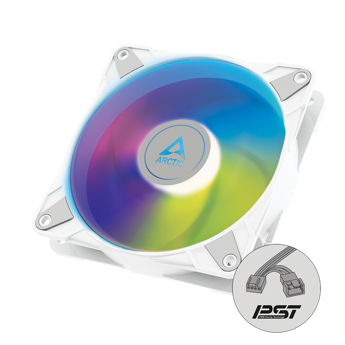 Arctic P12 PWM PST A-RGB 120mm High Performance PC Cooling Fan - White | Ultra-Quiet, PWM Control, Daisy-Chaining | Perfect for Gaming PCs, Workstations & PC Builds