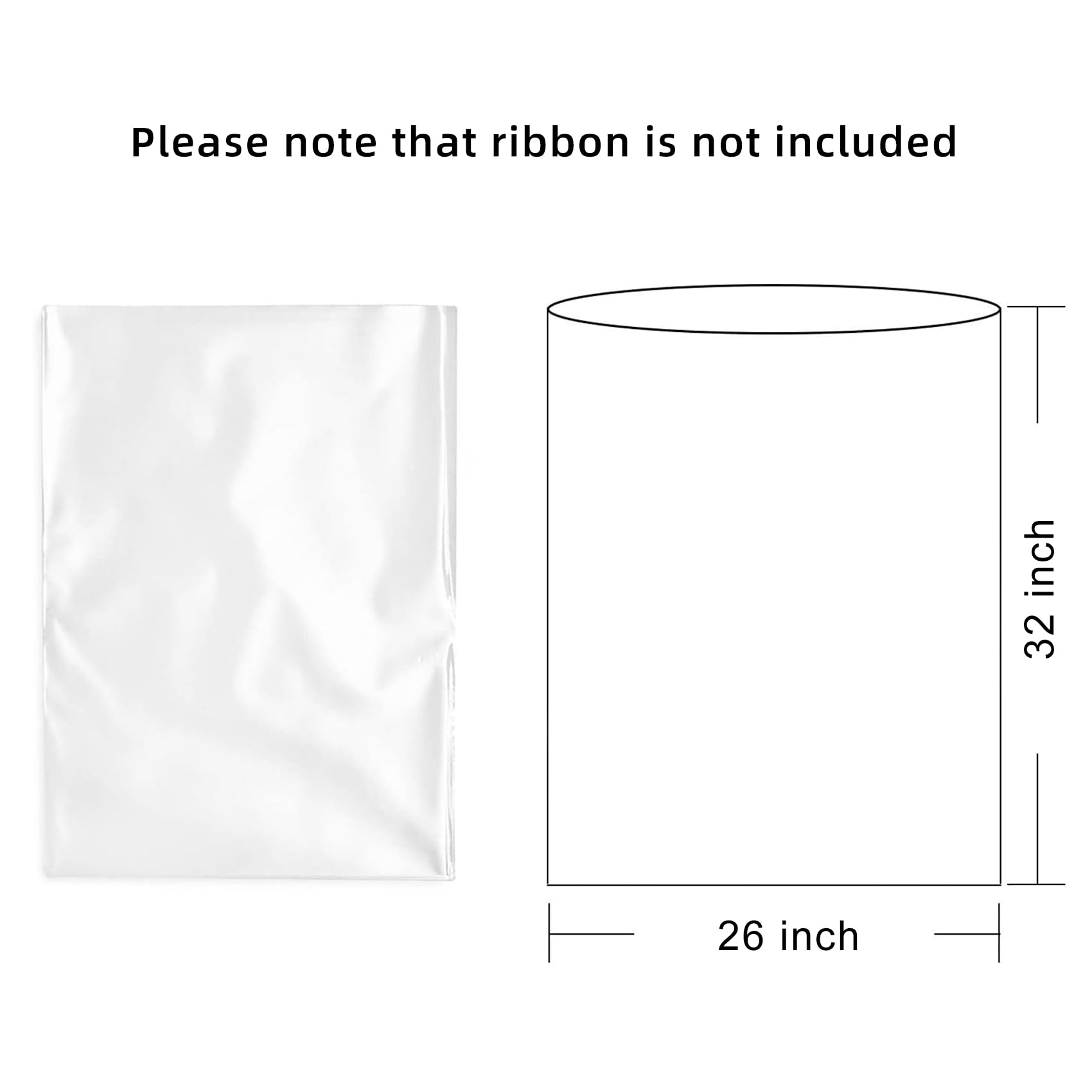 Morepack Easter Large Cellophane Bags - 26x32 Inch Clear Gift Basket Bags (10 Pack) | Premium Cellophane Wrap for Easter Baskets, Party Favors & Holiday Gift Wrapping