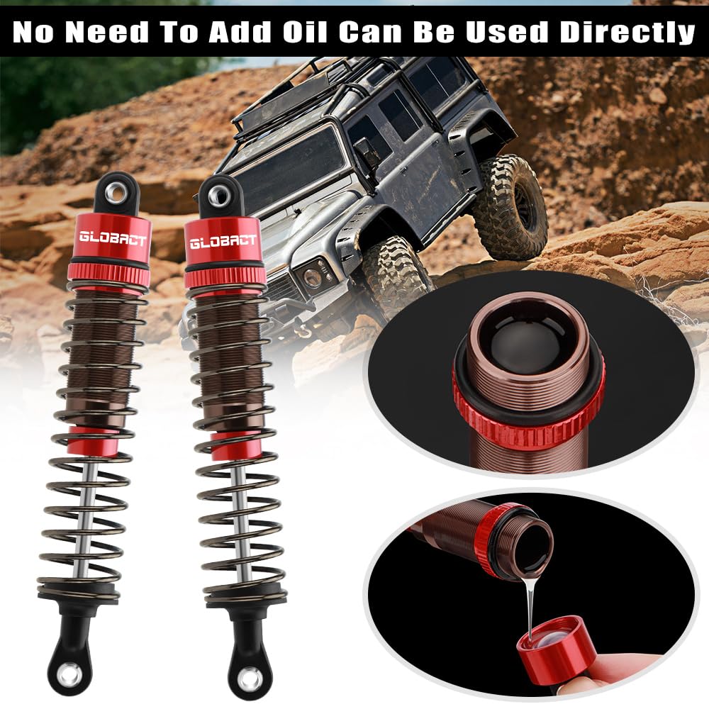 Adjustable RC Shock Absorber Oil Damper Set - 4Pcs 95mm for 1/10 Scale RC Crawler Cars (Axial SCX10, TRX4, D90) - Perfect for Off-Road Bashing, Rock Crawling & Trail Adventures