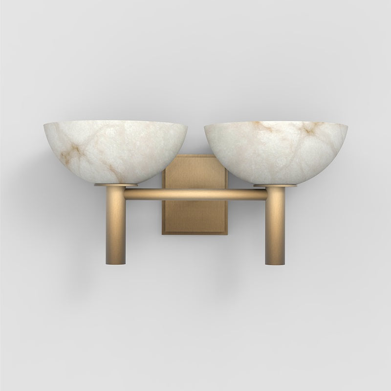 Alabaster Wall Lamp - Handcrafted Stone Bowl Sconce for Bedroom, Living Room & Hallway Lighting | Dimmable Modern Fixture