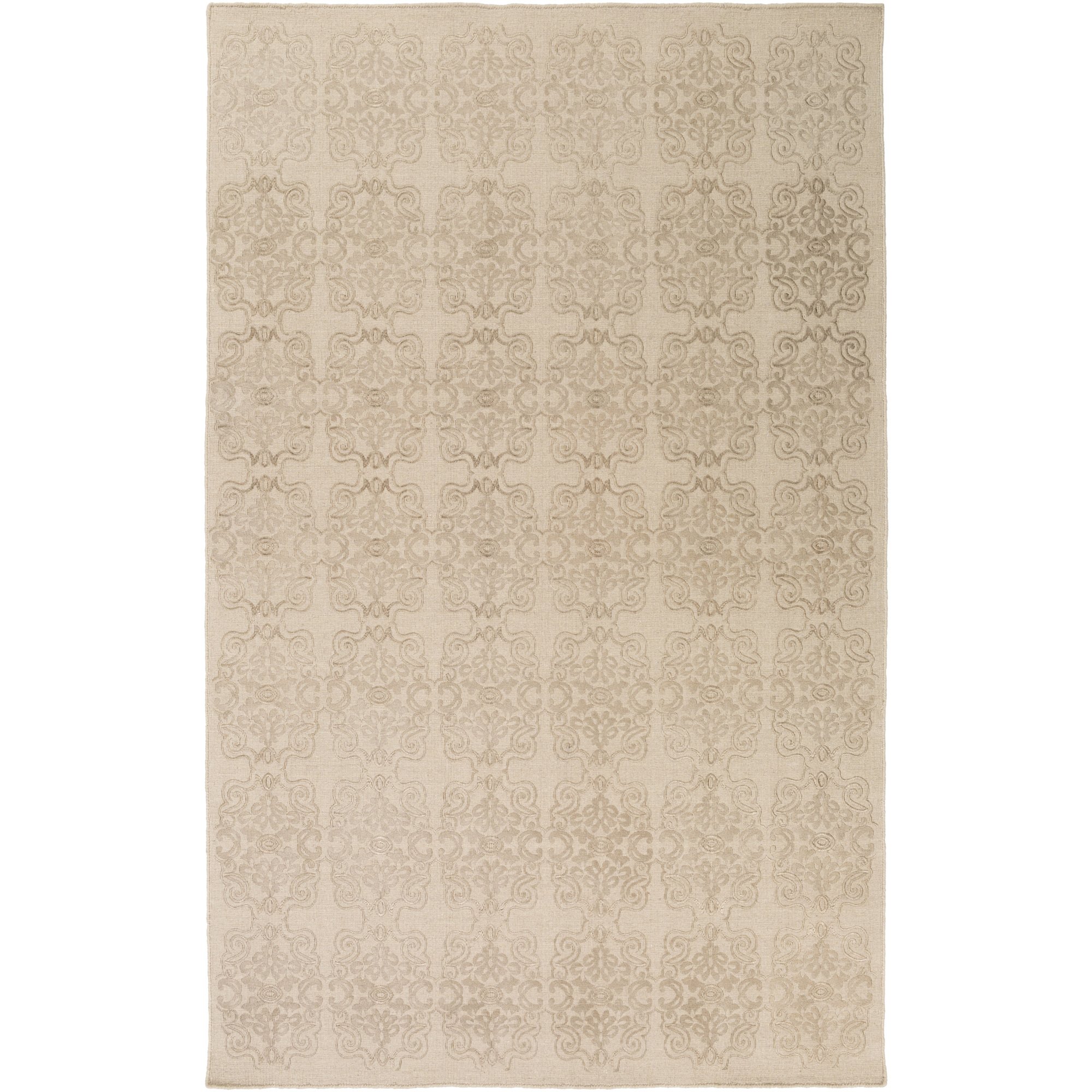 Handmade Knot Wels Area Rug 2' x 3' Ivory/Taupe - Soft Bohemian Floor Mat for Living Room, Bedroom & Office Decor