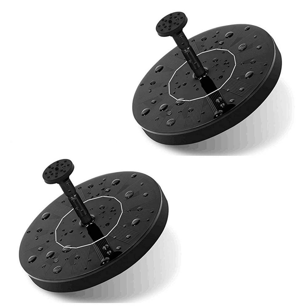 Solar Powered Fountain Pump for Bird Bath - 2 Pack, Floating Water Pump for Garden, Patio, Pond & Pool - Outdoor Solar Panel Water Pump Kit | Perfect for Bird Baths, Garden Decor & Outdoor Water Features