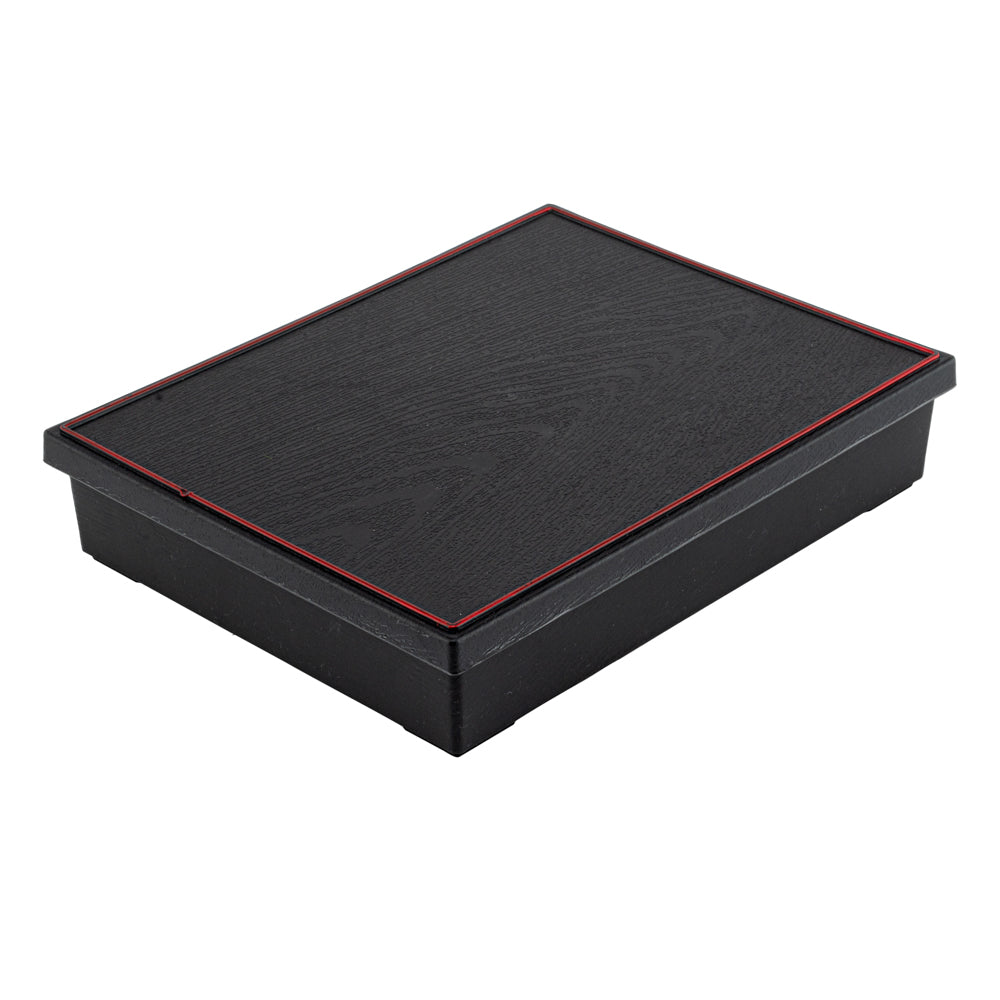 Black and Red Japanese Bento Box with 6 Compartments - 10.75