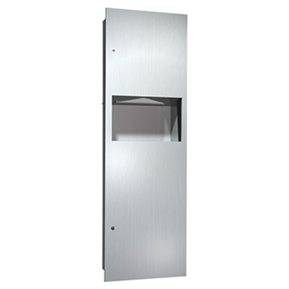 ASI 6462 Simplicity Paper Towel Dispenser with Removable Waste Receptacle - Recessed Satin Finish for Commercial & Home Use - Perfect for Restaurants, Offices, and Kitchens