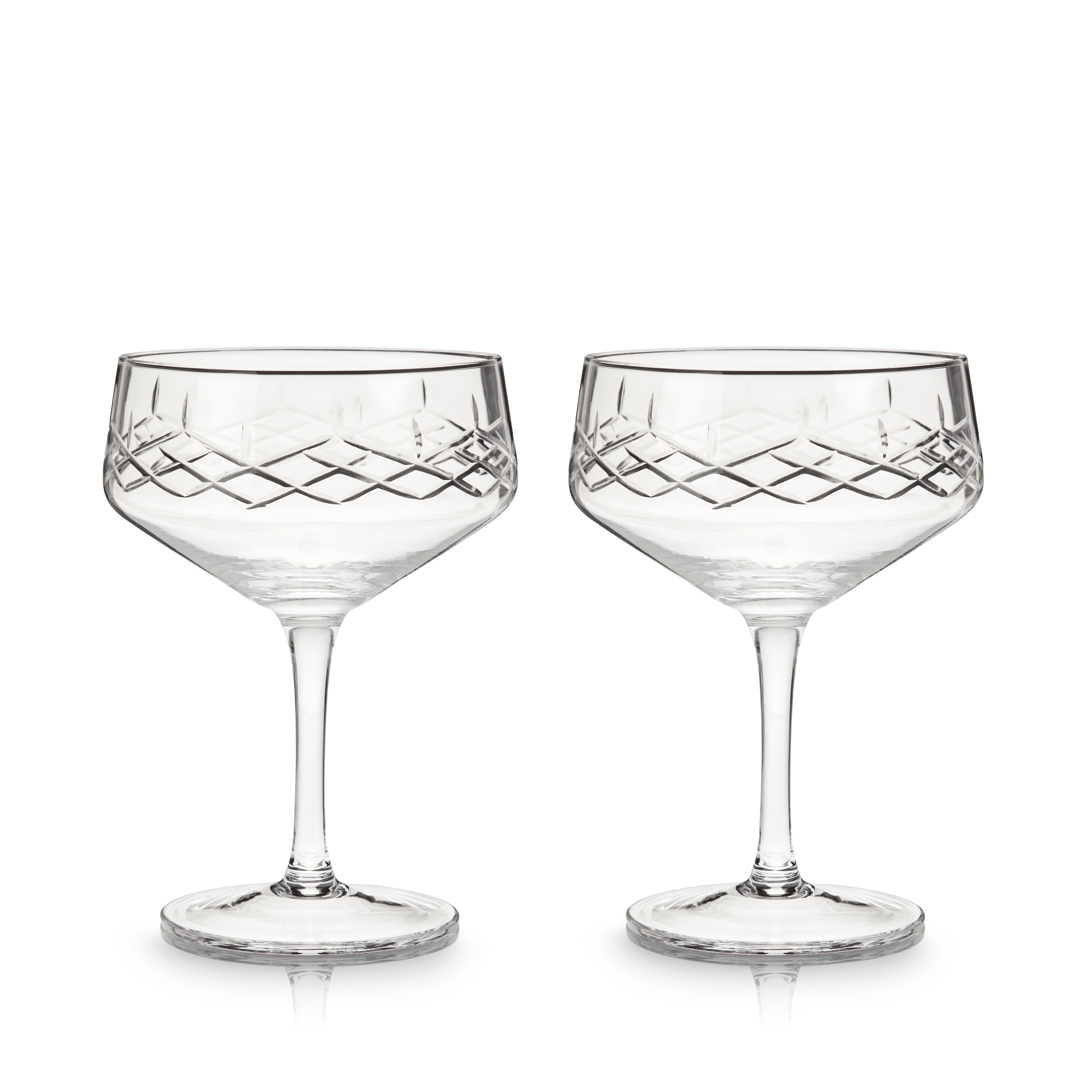 Premium Admiral Crystal Coupe Glasses Set - Elegant Champagne & Cocktail Glasses for Wedding, Party & Special Occasions - 12-Piece Shatter-Resistant Stemware Collection