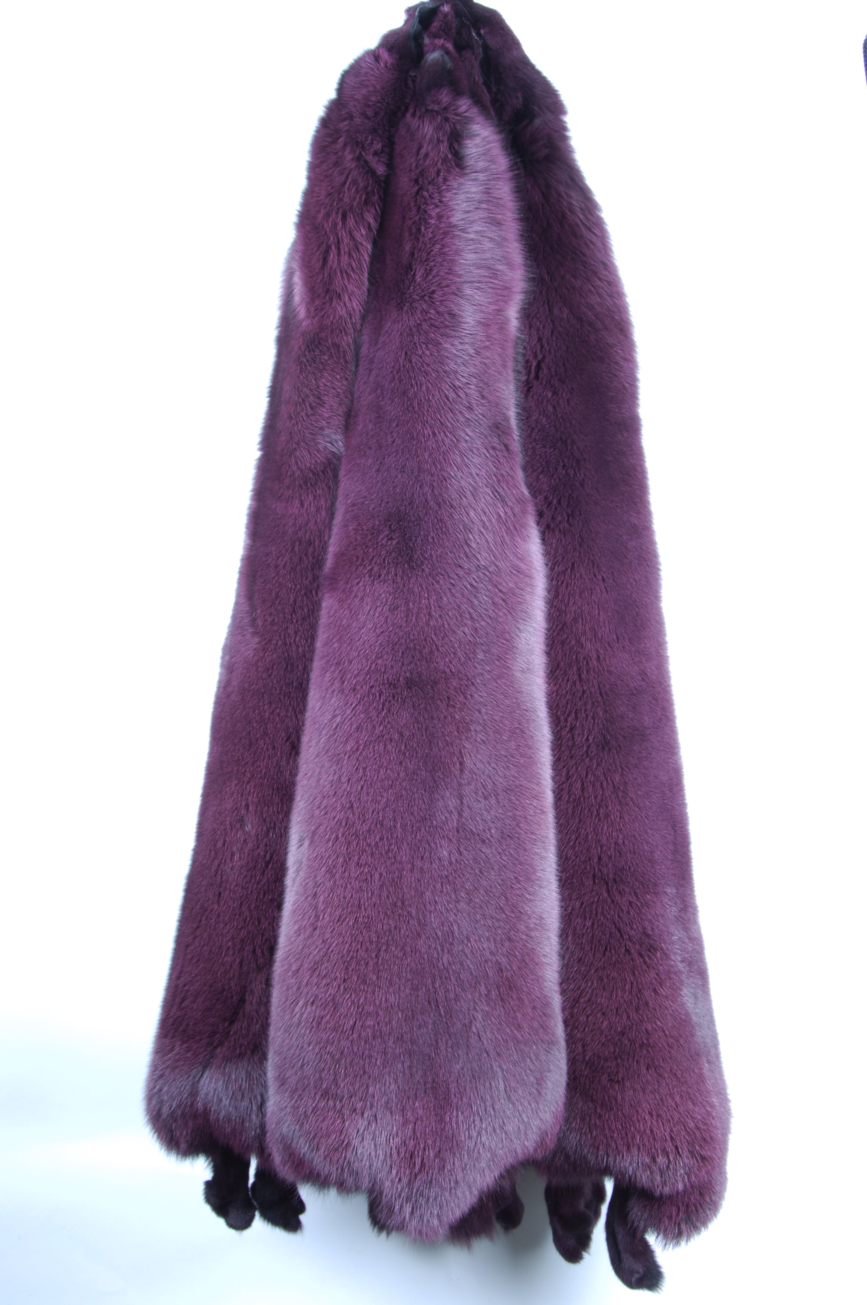 Premium Fox Fur Coat in Dusty Plum - Luxurious Winter Outerwear for Women | Perfect for Cold Weather & Formal Occasions