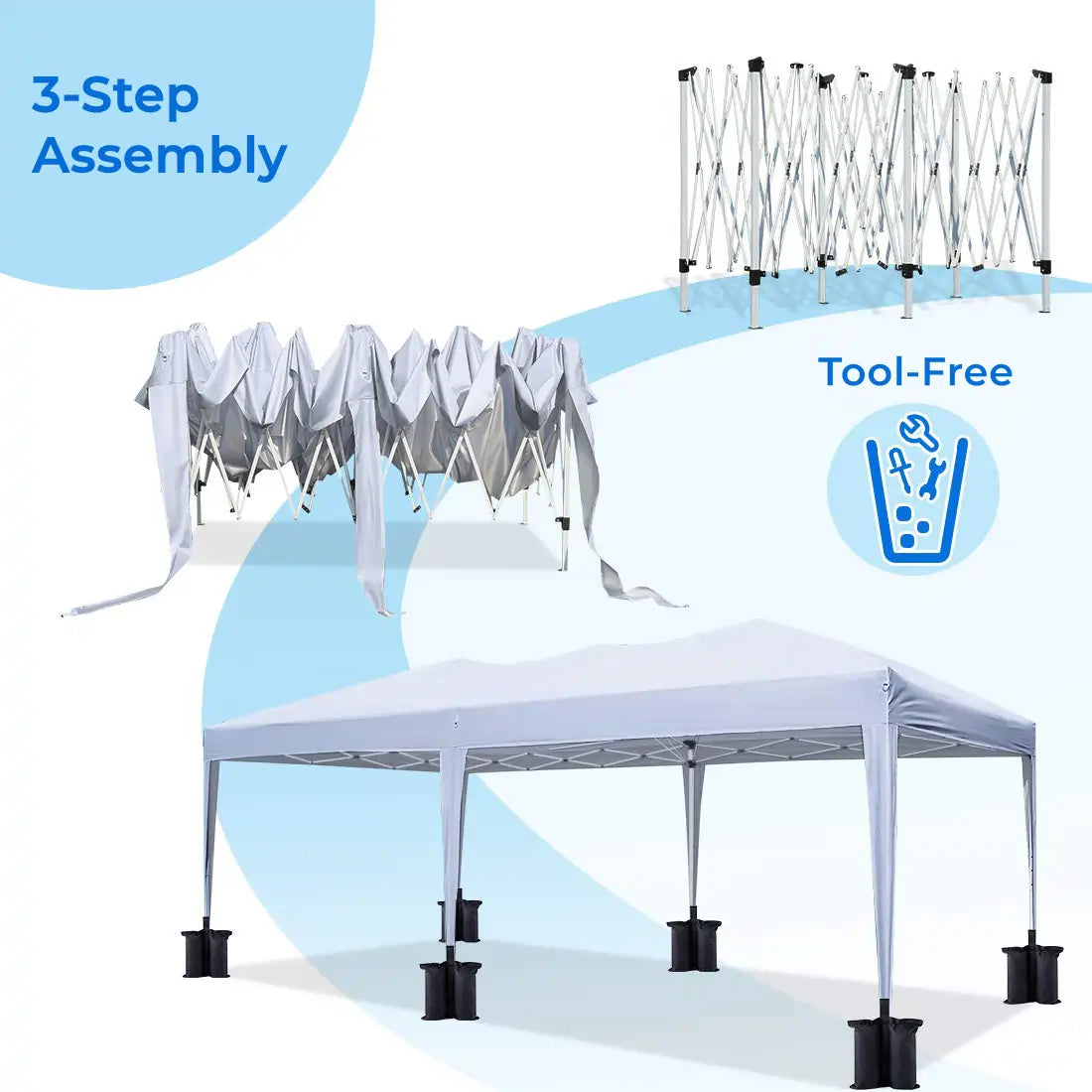 10'x20' EZ Pop Up Canopy Tent - Instant Shelter for Outdoor Events, Parties, Camping & Beach - Waterproof & UV Protection