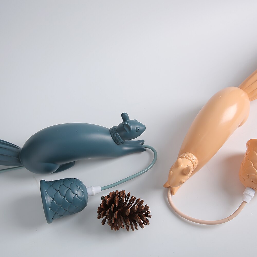 Modern Squirrel Resin Pendant Light - Handcrafted Home Decor for Living Room, Bedroom, or Dining Area