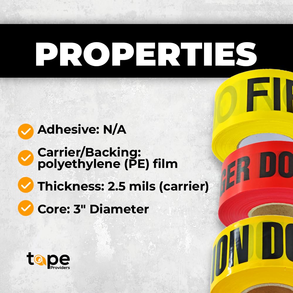 WOD BRC-BWLB High Visibility Barricade Caution Tape - 6 Inch x 1000 Feet, Bright Blue with Bold Black 'CAUTION BURIED WATER LINE BELOW' Text - Heavy Duty Non-Adhesive Safety Tape for Construction Sites, Utility Work & Hazard Marking