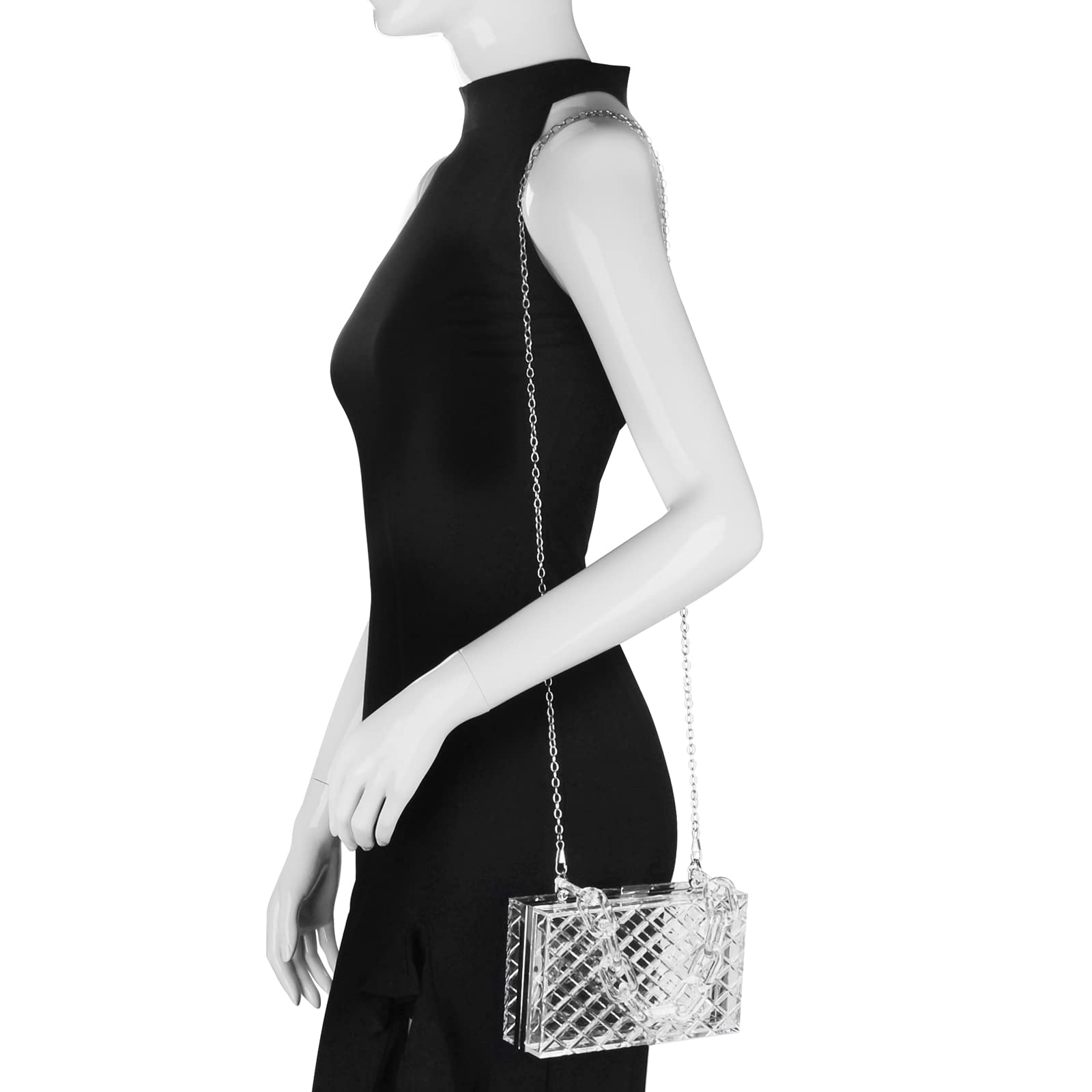 Acrylic Clear Purse for Women - Transparent Evening Clutch Bag with Crossbody Shoulder Strap | Perfect for Prom, Concerts, School & Special Occasions