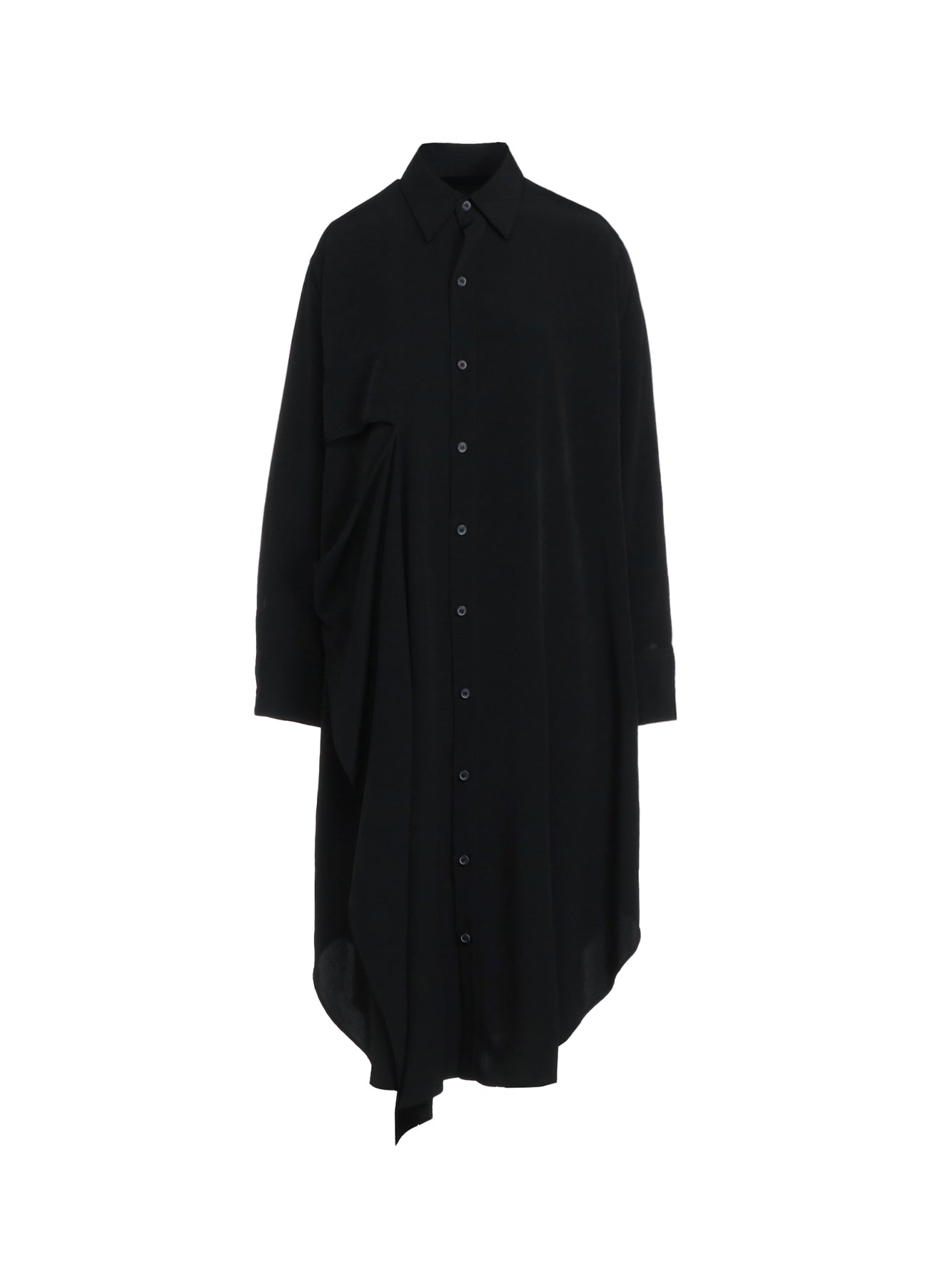 Elegant Crepe de Chine Shirt Dress with Double Tailored Right Front - Perfect for Office Wear & Casual Outings