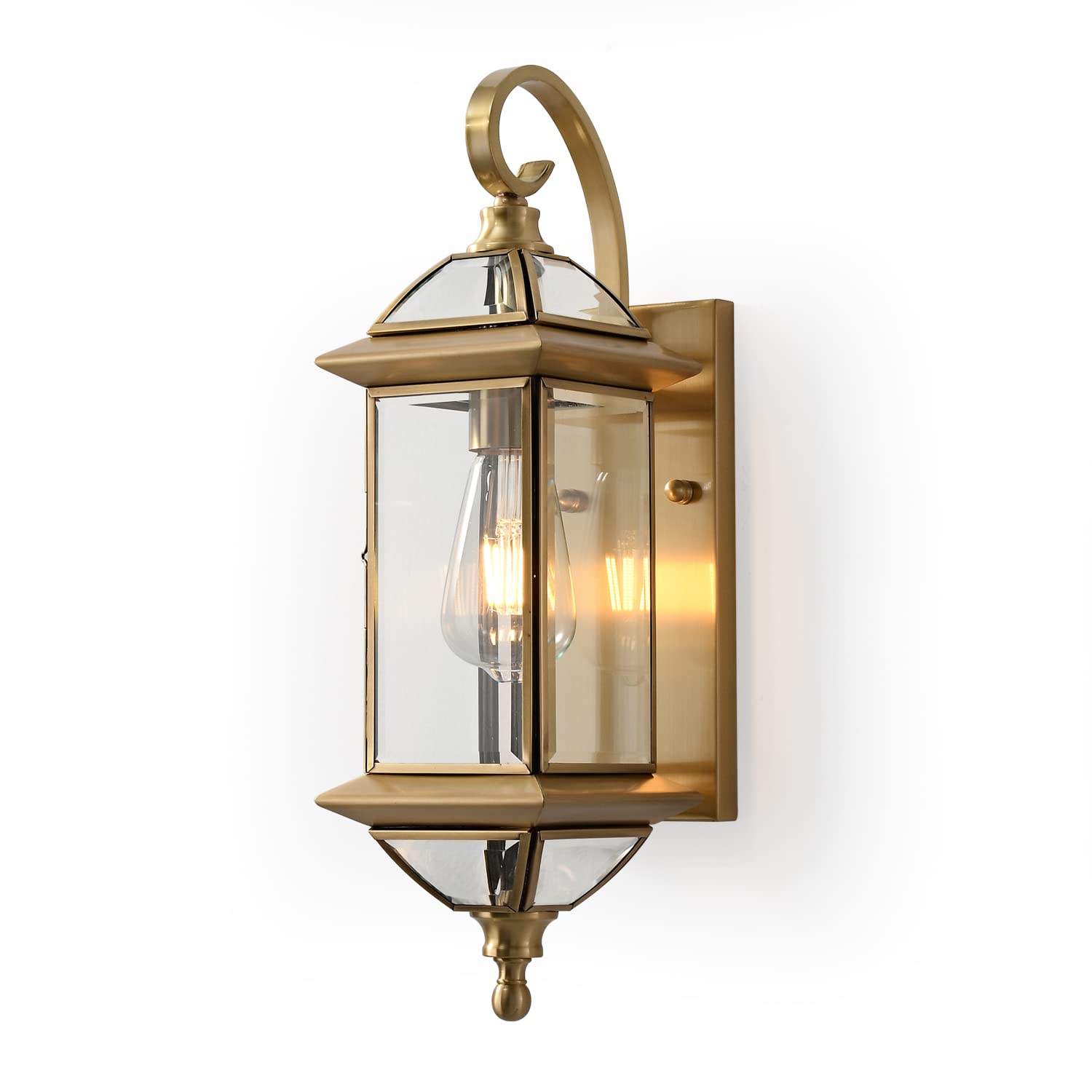 Milaii 18.5 Inch Outdoor Wall Light - Waterproof Clear Glass Exterior Light Fixture in Oil Rubbed Brass Finish - Perfect for Patio, Garage, Front Porch, Garden & Entryway Lighting (Bulb Not Included) - Durable Weatherproof Design for Year-Round Use