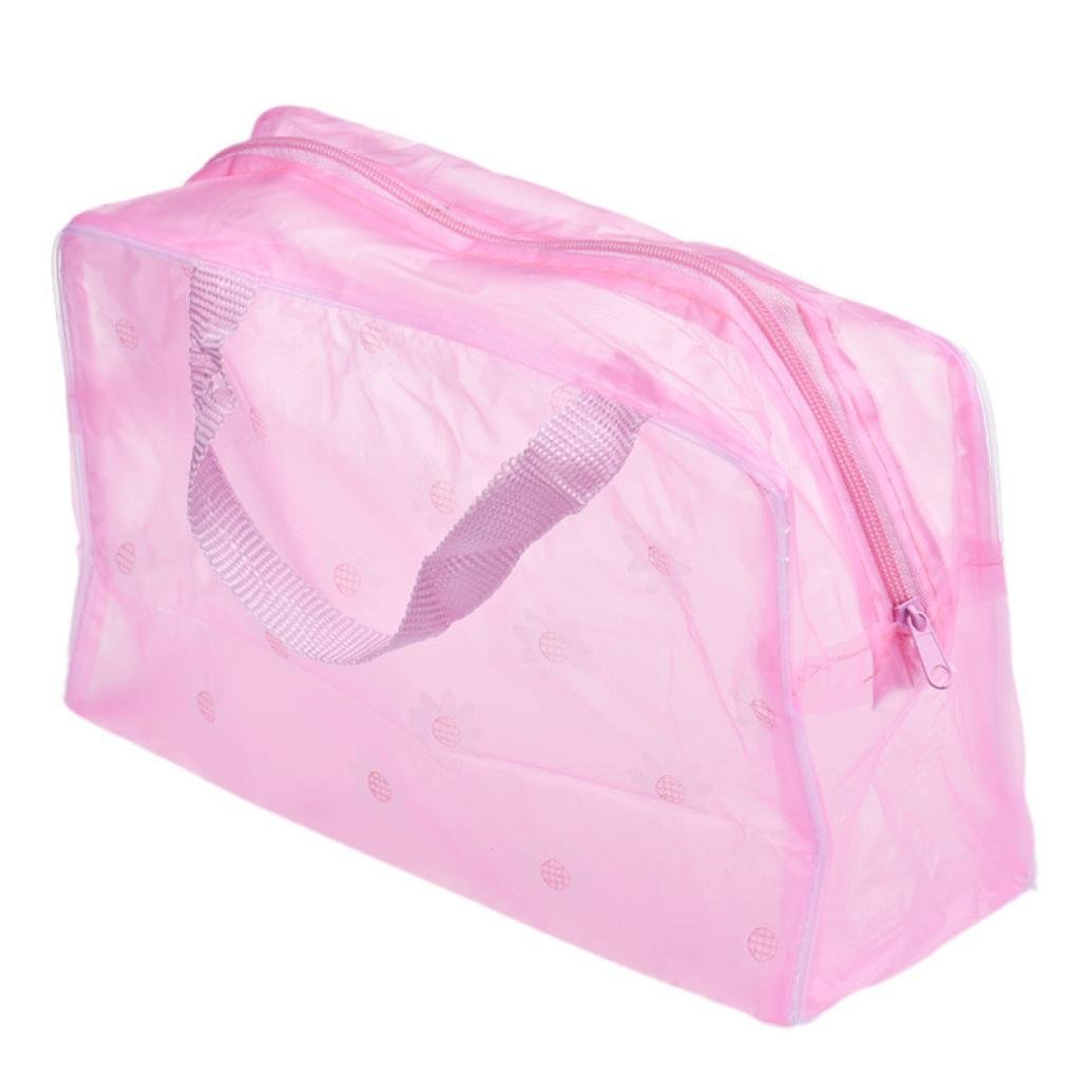 Waterproof Clear Transparent Makeup Bag for Travel - Portable Cosmetic Organizer for Toiletries, Makeup Brushes & Skincare | Perfect for Vacation, Gym & Daily Use