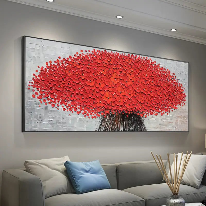 Beautiful Flower and Tree Landscape Painting #FT013 - Perfect for Home Decor, Office Wall Art, and Gift Ideas