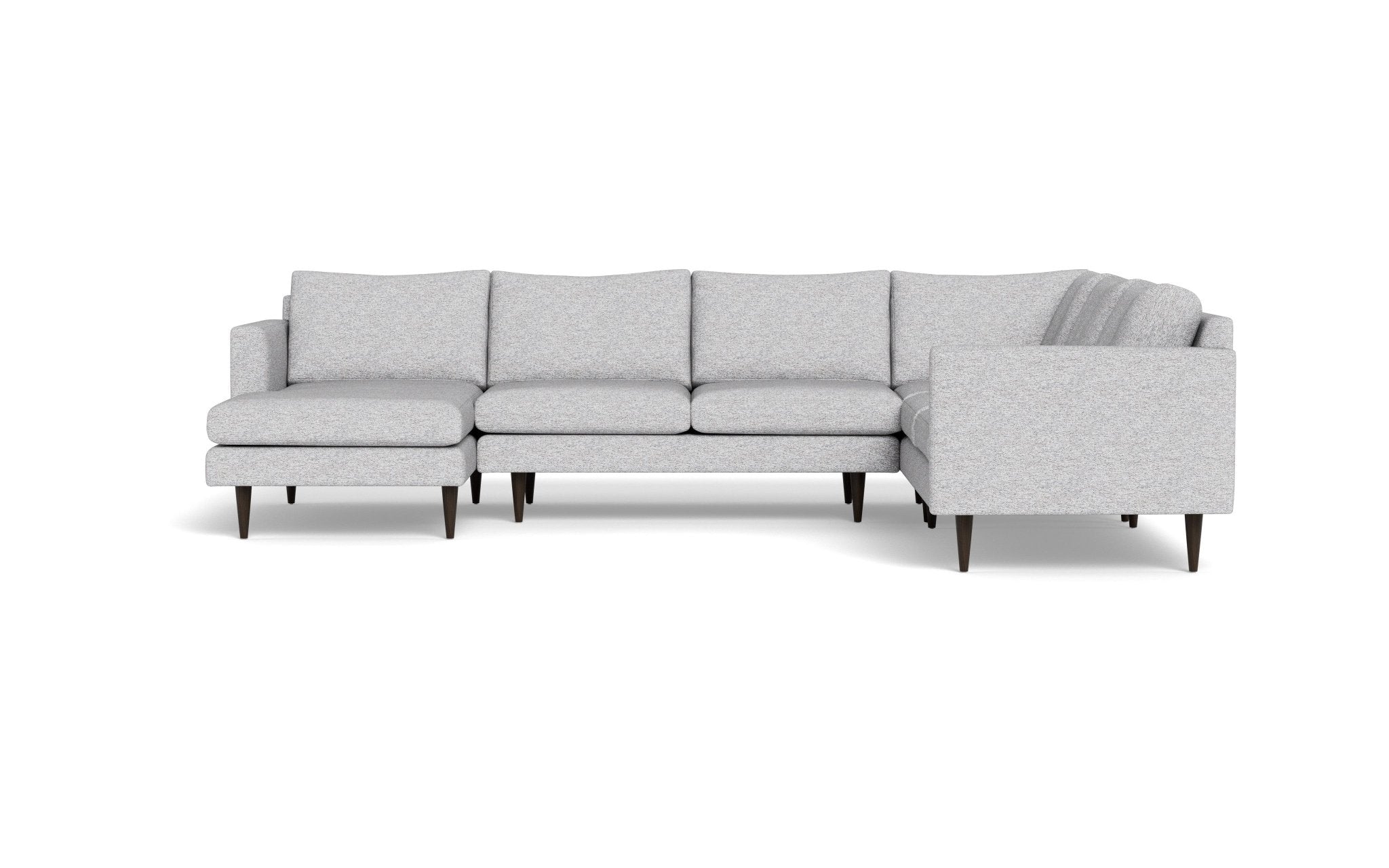 Wallace 131 Modern Untufted Corner Sectional Sofa with Left Chaise - Contemporary Living Room Furniture for Small Spaces & Apartments