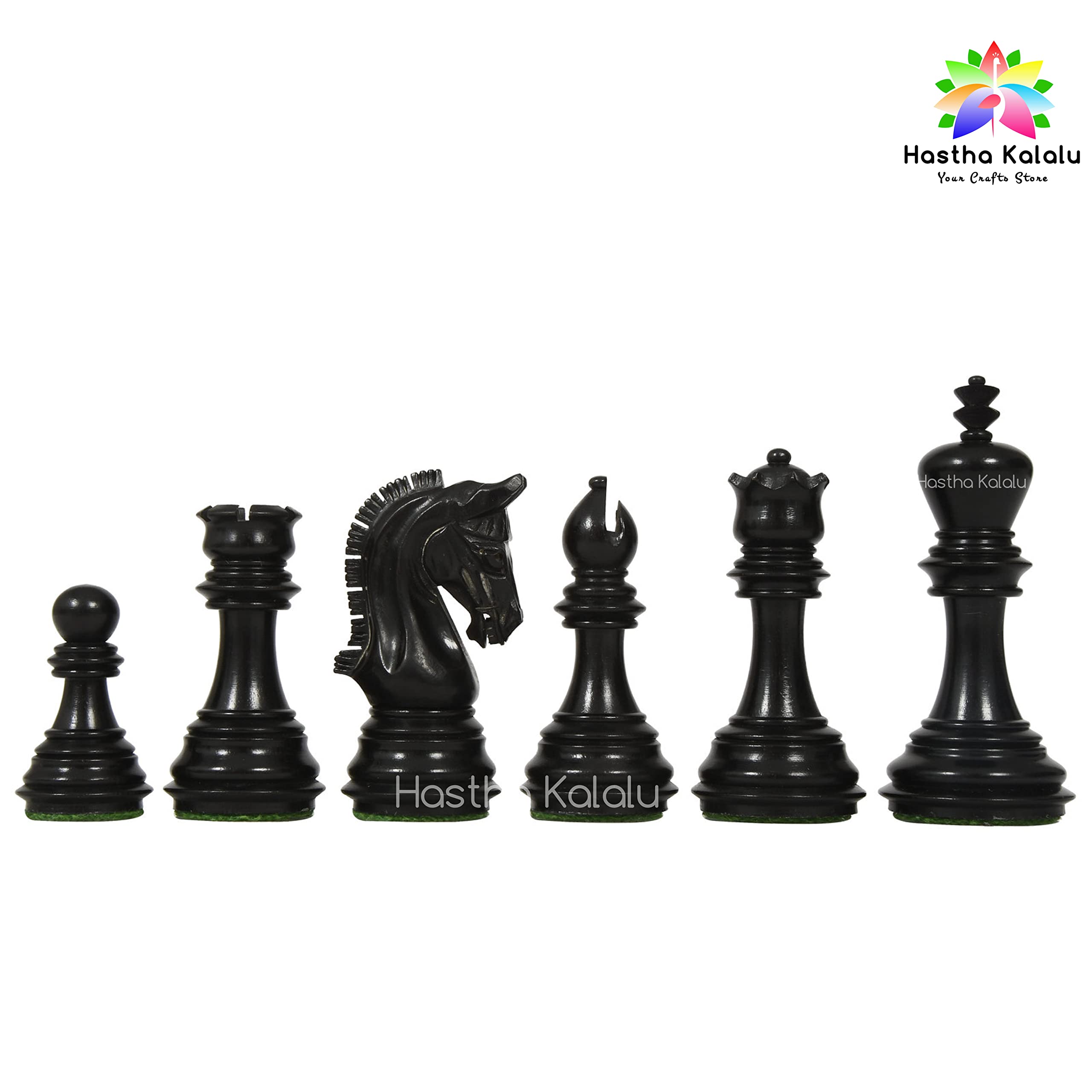 Handcarved Staunton Luxury Chess Pieces Set - 3.8