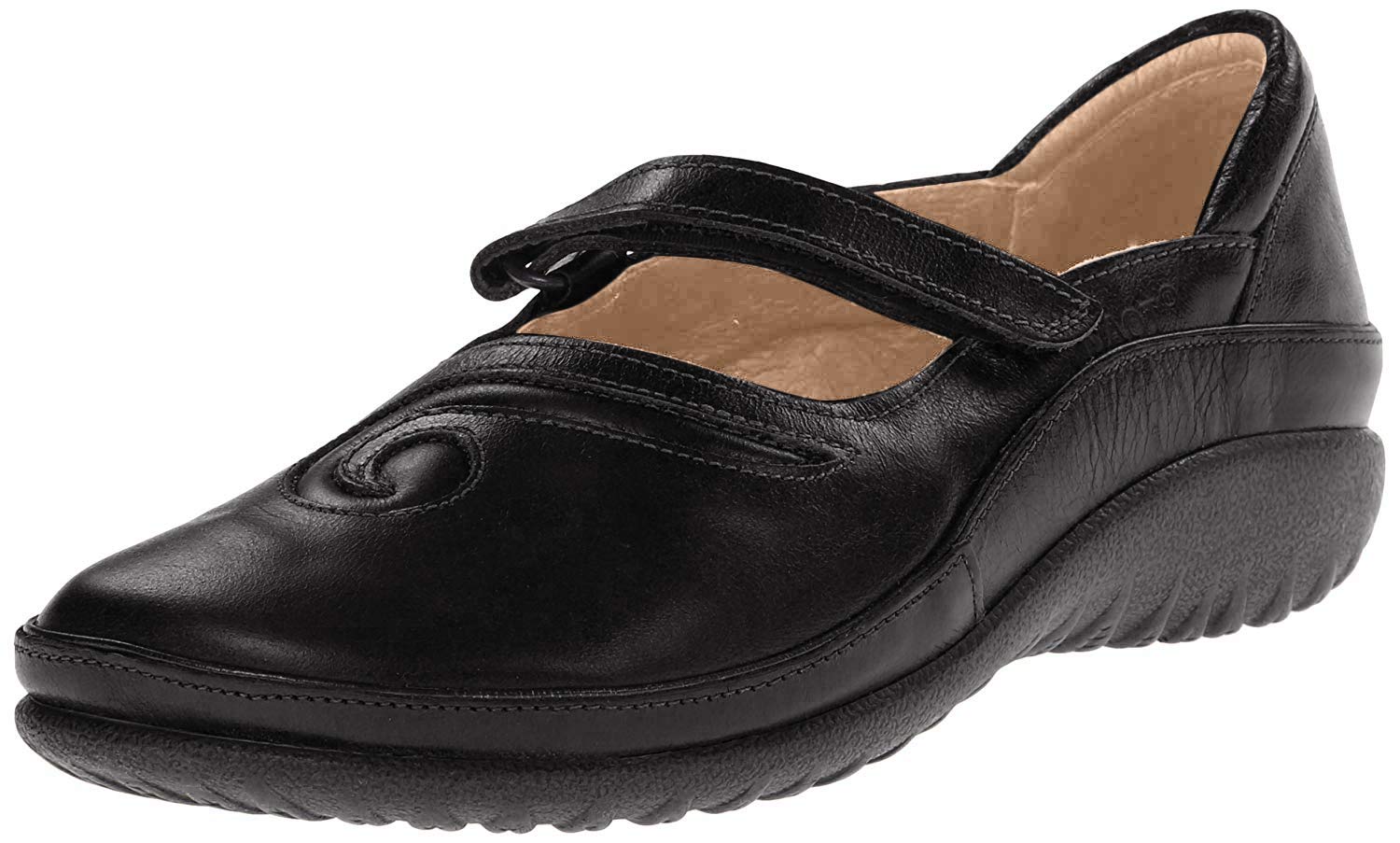 NAOT Women's Matai Maryjane Shoes - Lightweight Cork Footbed with Arch Support for All-Day Comfort - Perfect for Travel, Walking & Casual Wear - Removable Footbed (Black, Size 7)
