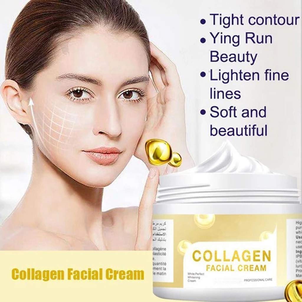 Yue668 30g Hyaluronic Acid Collagen Face Cream - Anti-Wrinkle, Anti-Aging & Whitening Moisturizer for Day Use | Deep Hydration & Nourishing Skin Care (White) | Perfect for Dry Skin & Daily Anti-Aging Routine