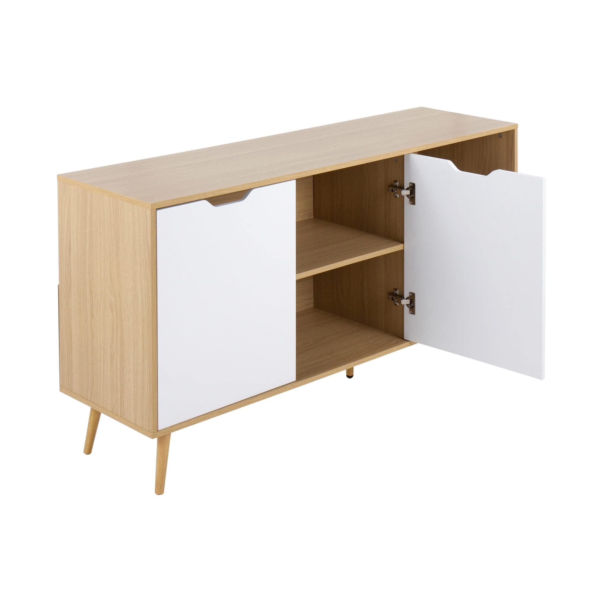 LumiSource Astro White TV Stand with Storage - Modern Entertainment Center & Media Console for Living Room, Bedroom, Home Theater - Perfect for Organizing TV, Gaming Consoles & Home Decor