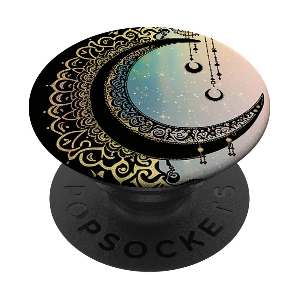 Moon Wiccan Pagan Crystal Mandala PopSocket - for Phones & Tablets