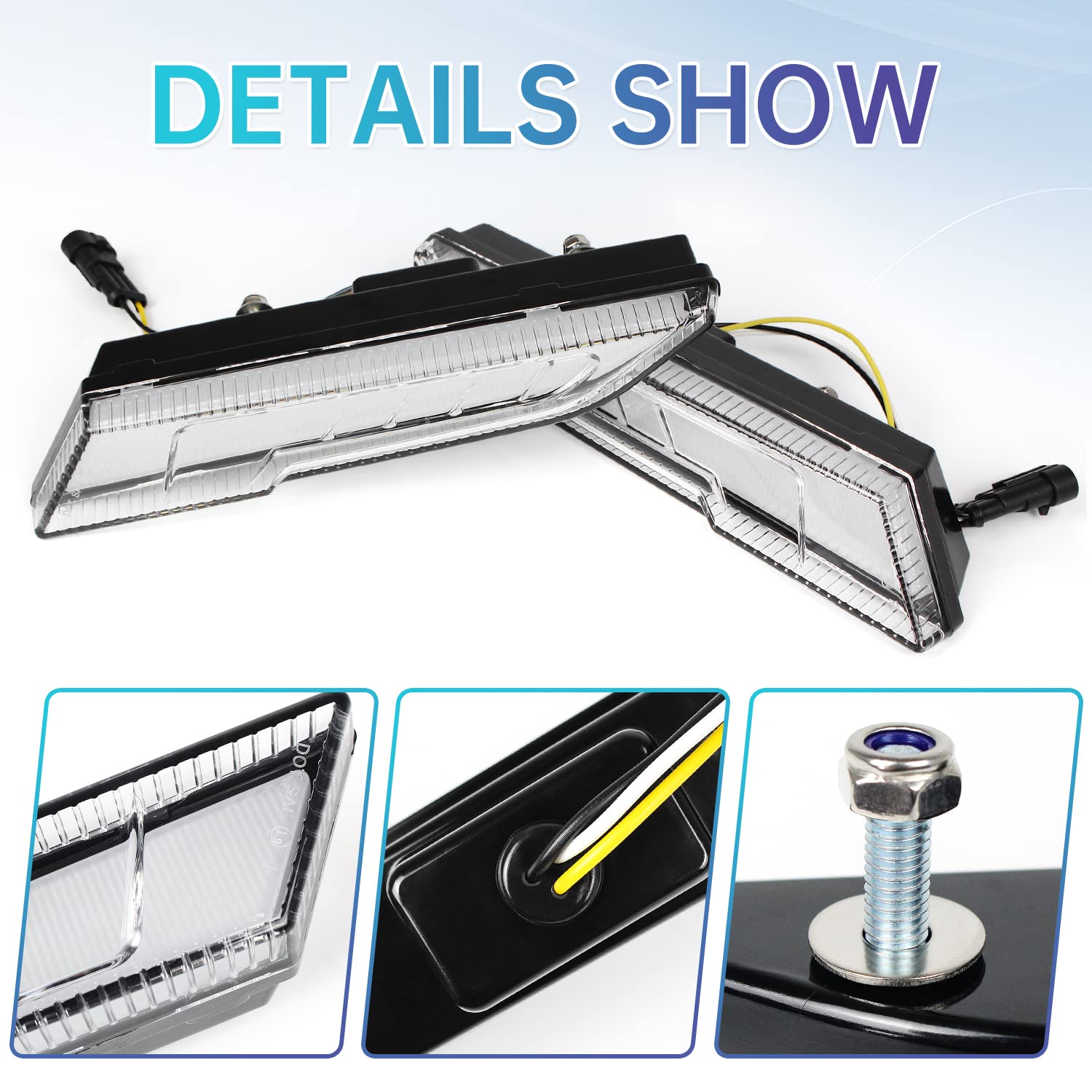 Polaris Slingshot S SL SLR R LE 2014-2021 Lower Accent Panel Light Kit - Compatible Daytime Running Lights & Trim Panel Replacement for 2884605 2884606 (Front) - Perfect for Night Driving & Custom Car Upgrades