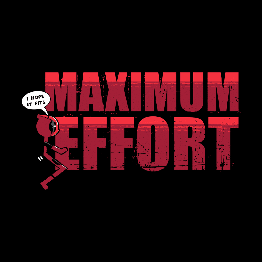 Maximum Effort T-Shirt for Men - Premium Black Cotton Tee - Perfect for Gym, Workout & Casual Wear