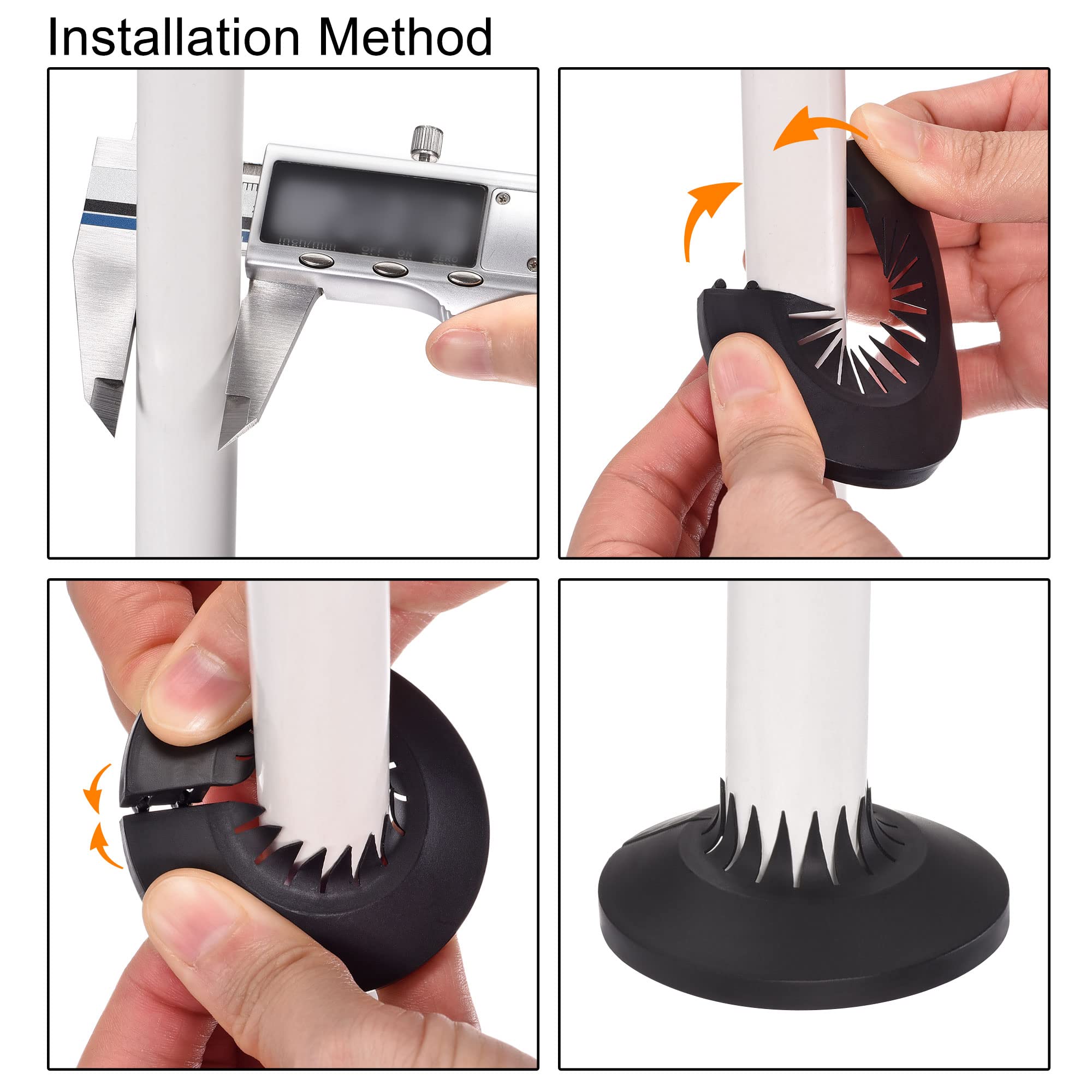 uxcell 15mm-40mm PP Plastic Pipe Cover Decoration - Black Escutcheon for Water Pipe & Drain Line (12pcs) - Bathroom, Kitchen & Home Improvement Use