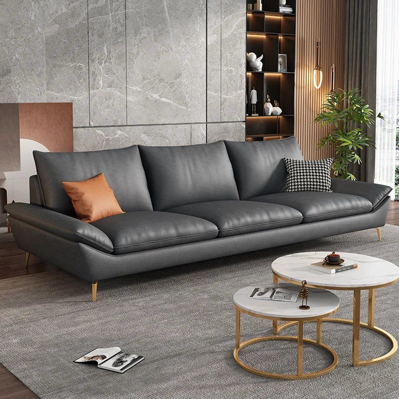 Luxury Faux Leather Designer Plaza Sofa Set - Modern Living Room Furniture for Home & Office - Perfect for Apartments, Lounges and Entertainment Spaces
