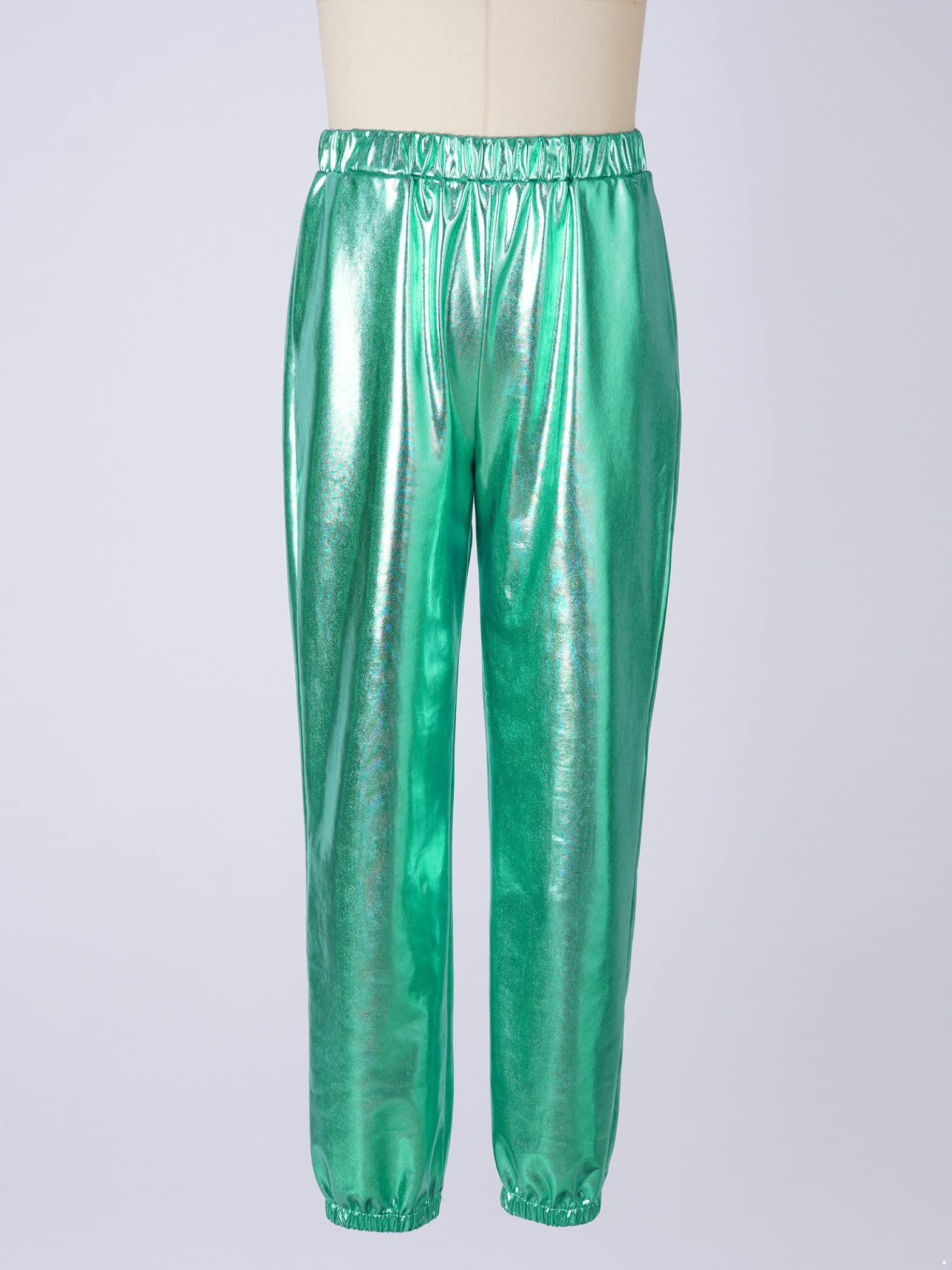 Gold Dance Pants for Girls - Metallic Elastic Harem Pants, Kids Fancy Dress Up Hot Pants - Perfect for Dance Performances, Costume Parties & Playtime