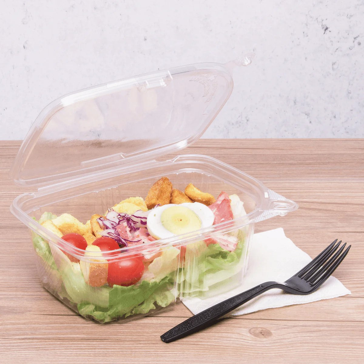 Deli PET Hinged Containers 32 oz (100 Count) - BPA-Free Plastic Food Storage Containers with Lids for Meal Prep, Leftovers & Restaurant Takeout