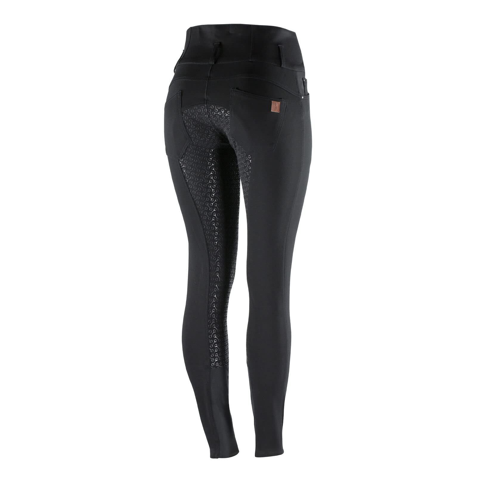 HORZE Women's Tara Full Seat Silicone Grip Breeches - Stretchable High Waist Riding Pants with 4 Pockets for Equestrian & Horseback Riding