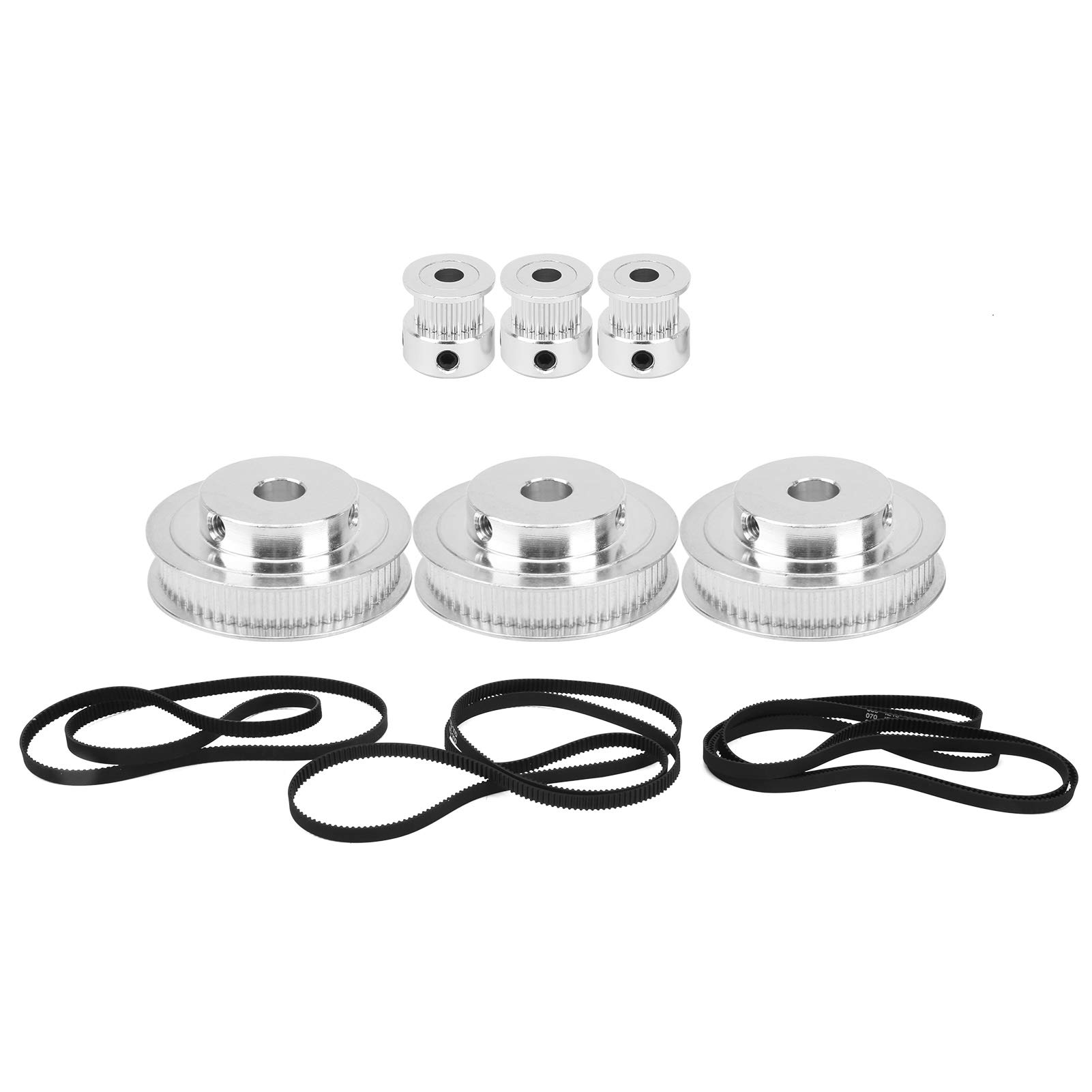 20 Teeth & 60 Teeth Aluminum Alloy Timing Belt Pulley 3 Sets - 2GT610/852/1220mm for Milling Machines, Gear Forming Machines & 3D Printers | High Precision CNC Machining Parts for Industrial Automation & DIY Projects