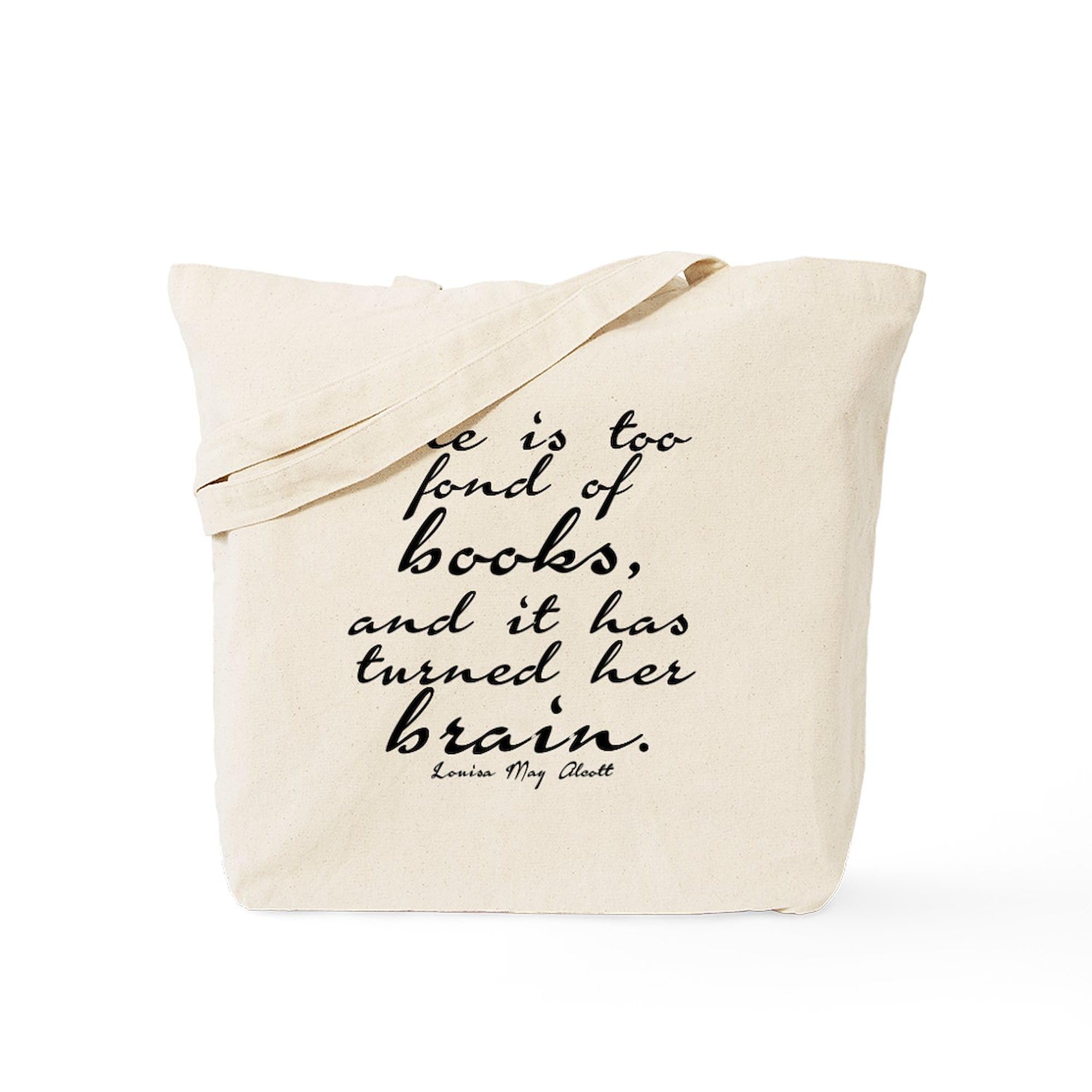 Too Fond Of Books Tote Bag - Natural Canvas Reusable Shopping Bag for Book Lovers - Perfect for Library, Bookstore & Everyday Use