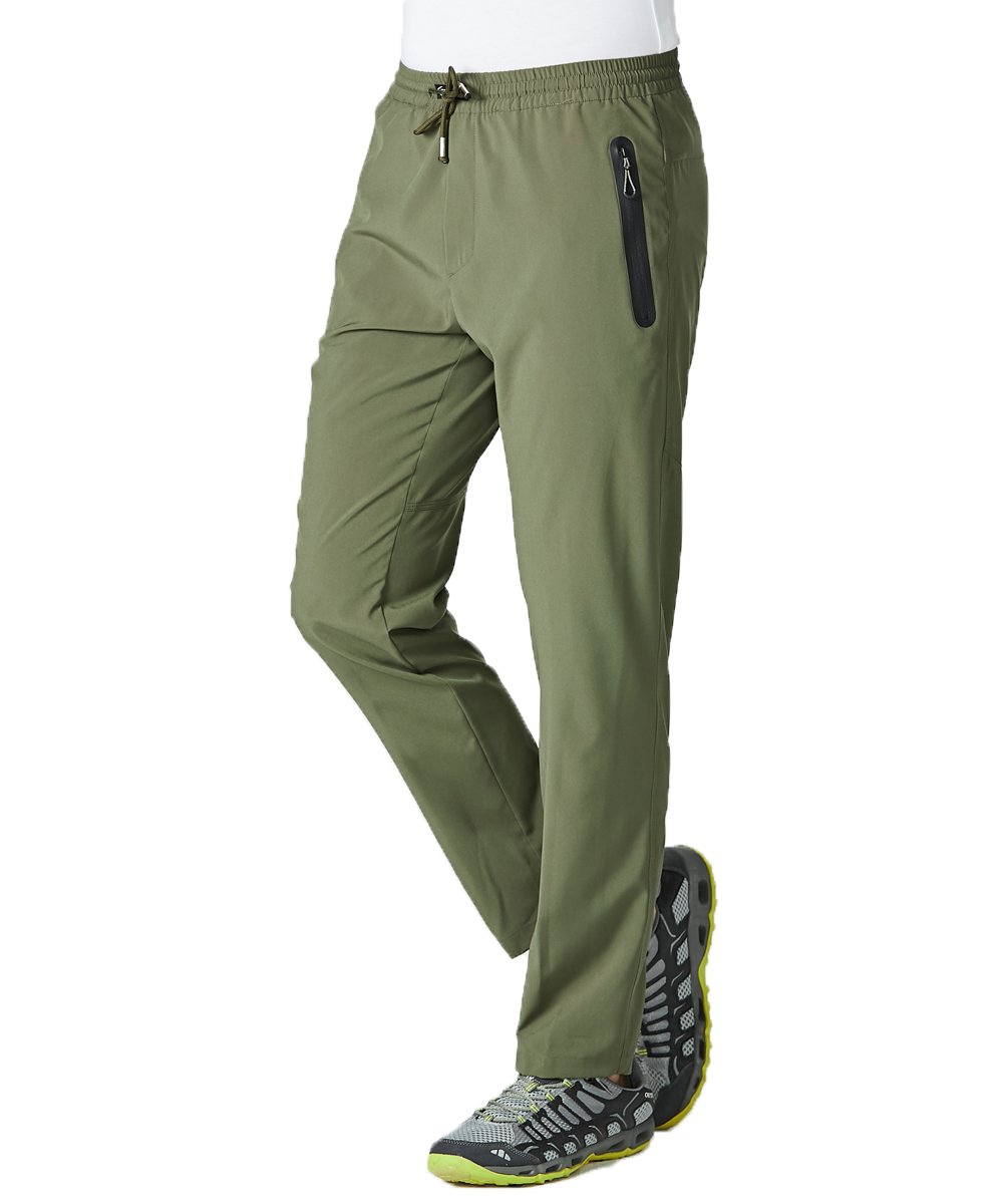 Gopune Men's Lightweight Quick-Dry Hiking Running Sweatpants - Outdoor Athletic Casual Pants with Zipper Pockets - Perfect for Trail Running, Gym Workouts & Everyday Wear