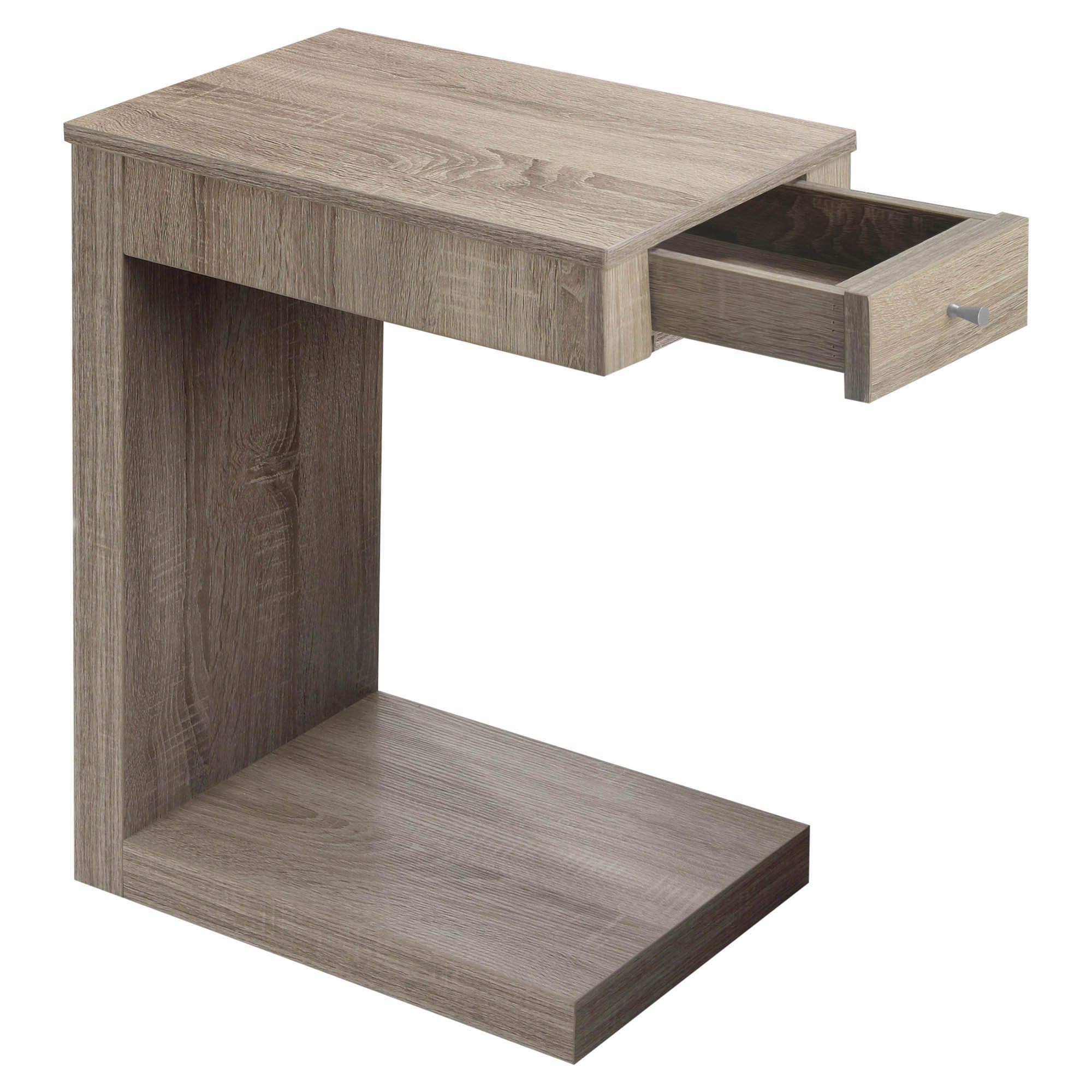 Modern Dark Taupe Accent Table with Drawer - Stylish Side Table for Living Room, Bedroom & Office - Perfect for Display, Storage & Home Decor