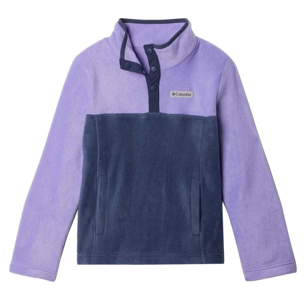 Columbia Steens Girls' Fleece Jacket - Nocturnal Paisley Purple Print, Warm & Soft Outerwear for School, Hiking & Outdoor Adventures