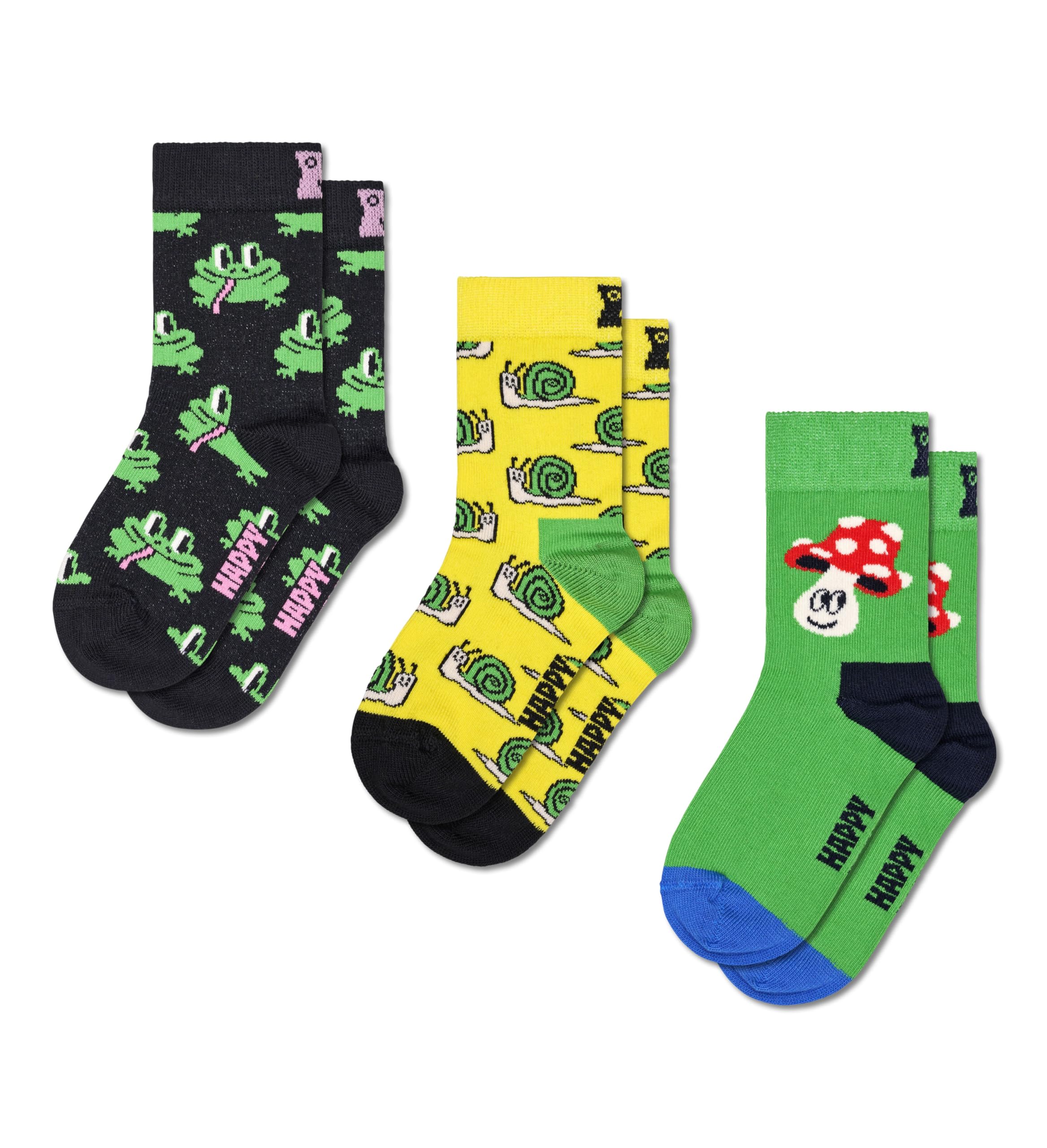 Happy Socks Kids Animal Crew Socks - Cute Bear, Duck, Fox & More Fun Designs - Soft Cotton Socks for Boys & Girls - Perfect for School, Play & Everyday Wear