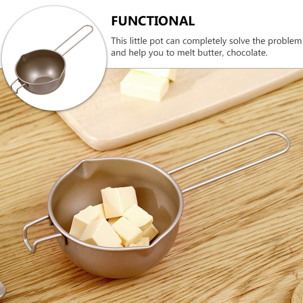 Cabilock 1-Piece Stainless Steel Chocolate Melting Pot - Double Boiler for Butter, Fondue & Milk - Mini Candle Heating Utensil for Candy Making, Baking & Coffee (Turkey Carbon Steel, One-Piece Baby Safe Design) - Perfect for Home Kitchens, Bakeries & DIY Dessert Parties