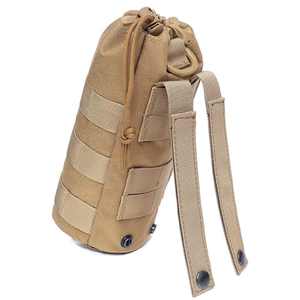 32OZ Tactical Water Bottle Pouch - 1000D Durable Molle Hydration Carrier Bag with Drawstring for Hiking, Camping & Outdoor Adventures