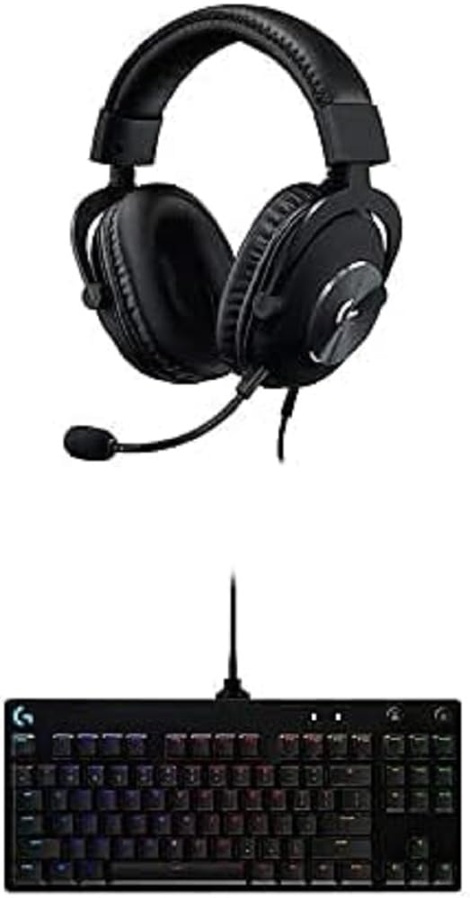 Logitech G PRO Mechanical Gaming Keyboard & G PRO X Wired Gaming Headset Combo - Black | Professional Esports Bundle for PC, PS5, Xbox Gaming Setup