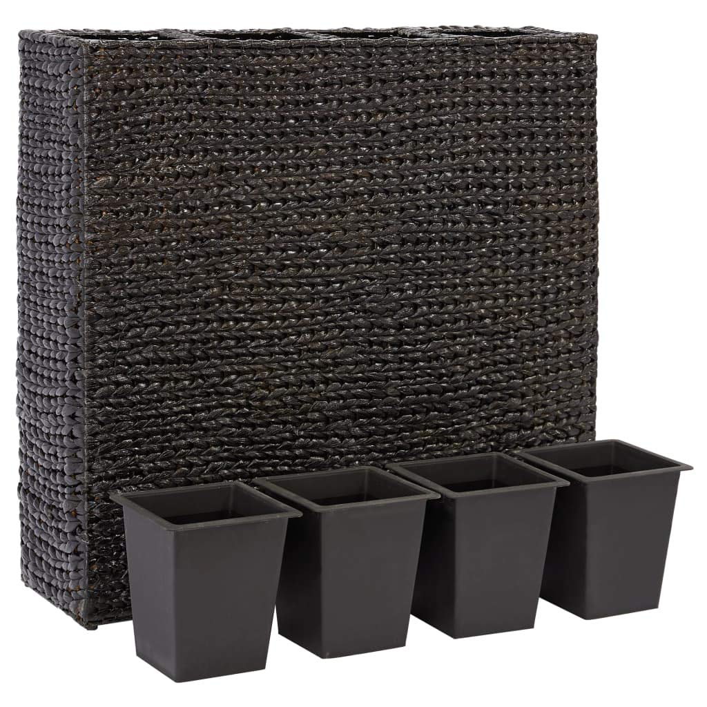 Elevated Garden Raised Bed with 4 Pots - Black Planter Box for Vegetables, Fruits, Flowers & Herbs | Outdoor Gardening, Patio Decor, Balcony Planting, Water Hyacinth Cultivation