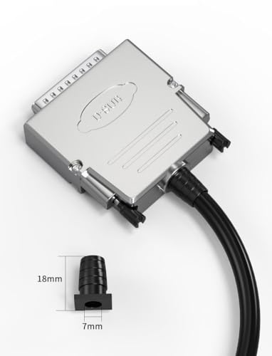 DB25 Male Solderless Shielded Metal Hood RS232 D-SUB Serial Adapter Connector - Breakout for Industrial Equipment & Computer Networking