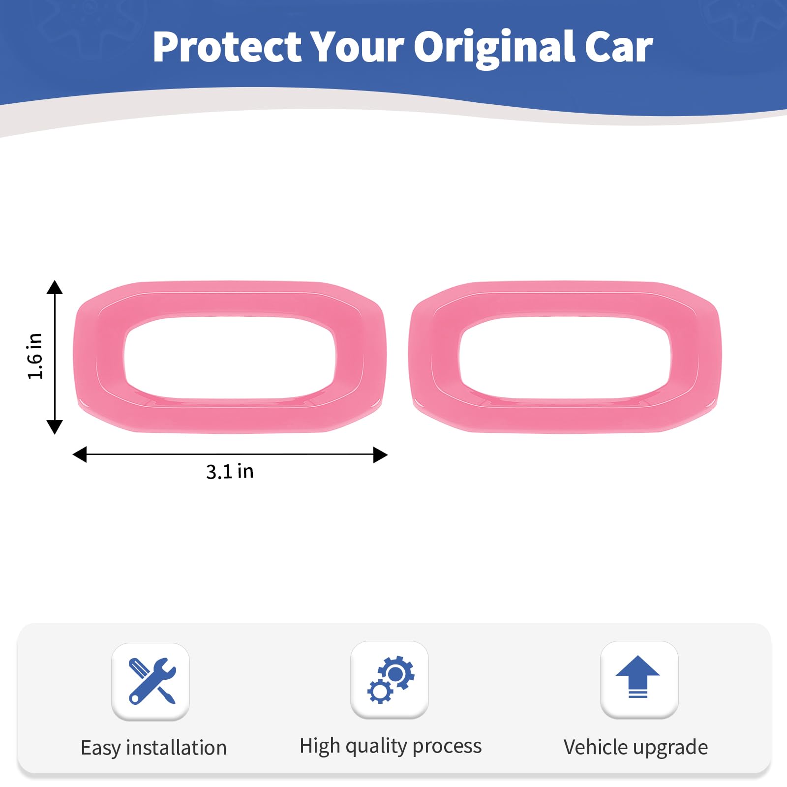 Jeep Wrangler JL JLU & Gladiator JT Door Lock Switch Button Trim Cover (2018-2024) - Pink Interior Accessories (2-Pack) | Upgrade Your Ride with Stylish Protection for JL/JT Models