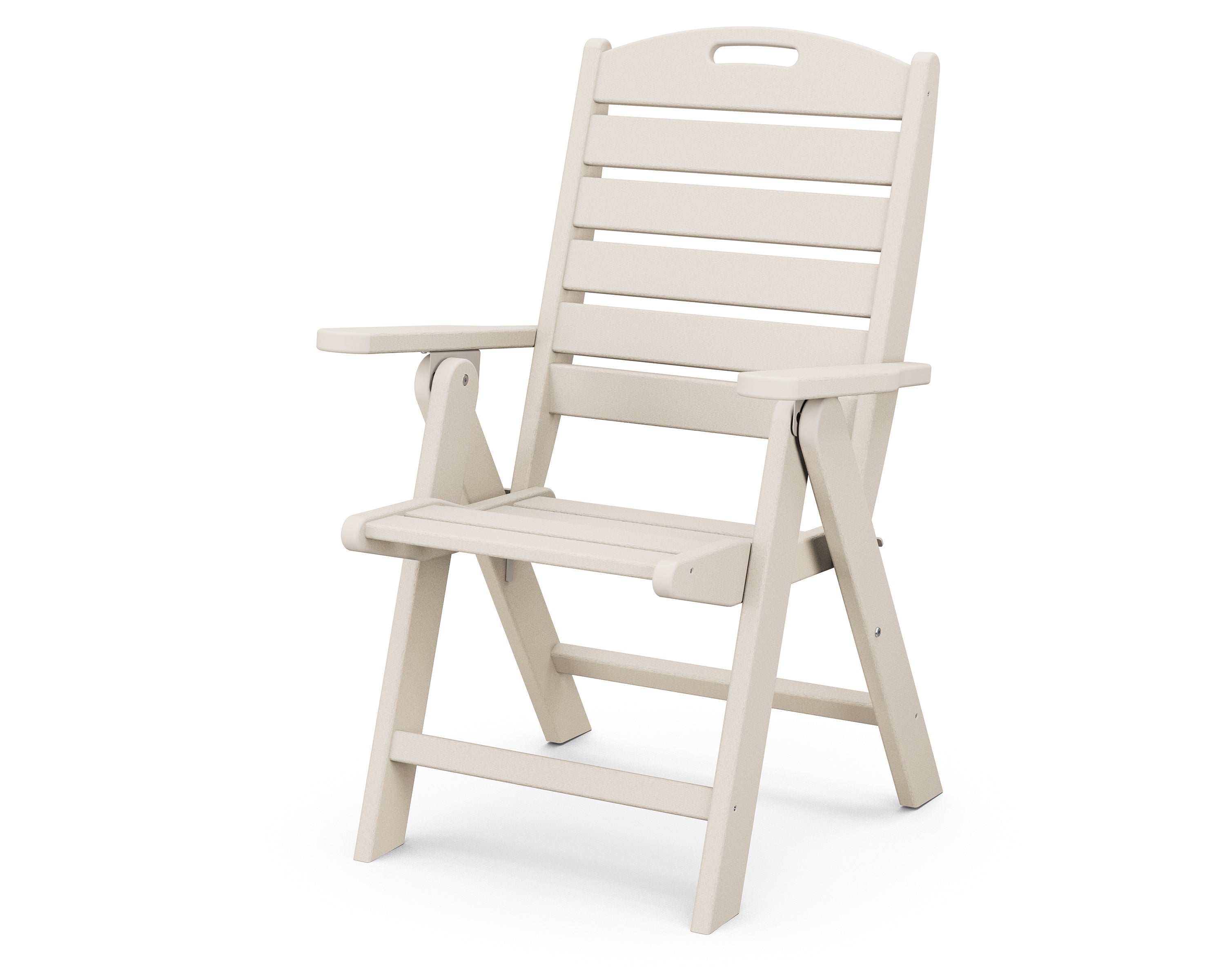 POLYWOOD Nautical Folding Highback Chair - Durable Outdoor Adirondack Style Seating for Patio, Poolside & Beach Use