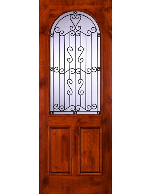 Stylish Arched Glass and Iron Front Door - Elegant Entryway for Modern Homes | Perfect for Farmhouse, Victorian, and Contemporary House Styles